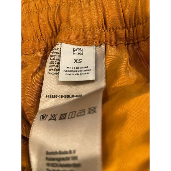 Scotch & Soda Skirt XSmall Drawstring Tied Waist Striped Sides Cupro Short Brown - Picture 7 of 8